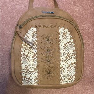 Wallflower Brown and Cream Floral Lace Backpack